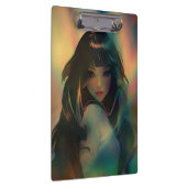 虹の光に囲まれたアニメの少女のアートワーク クリップボード (右)