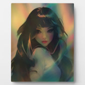 虹の光に囲まれたアニメの少女のアートワーク フォトプラーク (正面)