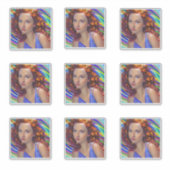 虹の光を放つ夢見心地の少女 シール (正面)