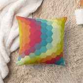 虹の六角シェブロン模様 クッション (ブランケット)
