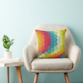 虹の六角シェブロン模様 クッション (椅子)