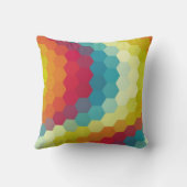 虹の六角シェブロン模様 クッション (裏面)