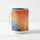 虹の六角シェブロン模様 ツートーンマグカップ (正面左)