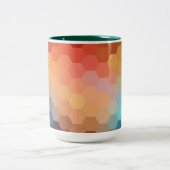 虹の六角シェブロン模様 ツートーンマグカップ (中央)