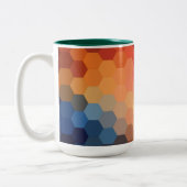 虹の六角シェブロン模様 ツートーンマグカップ (左)