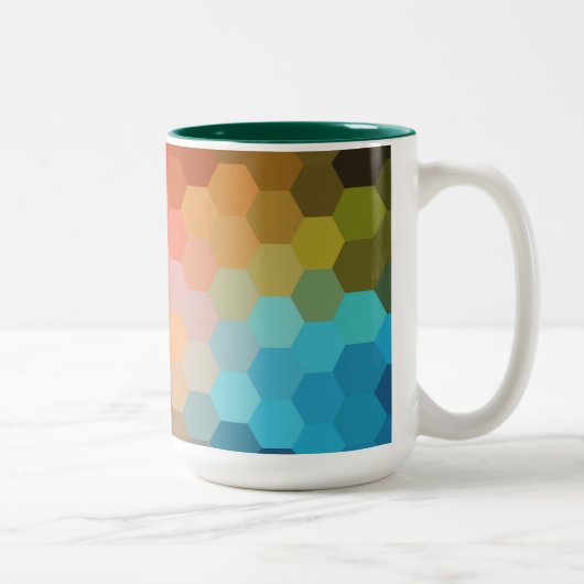 虹の六角シェブロン模様 ツートーンマグカップ (右)