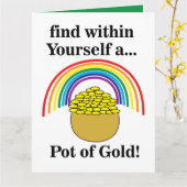 虹の内側で自分だけの金の壺を見つけよう カード (黄色い花)