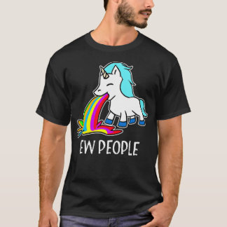虹の内向者を吐くEw People おもしろい Unicorn Tシャツ