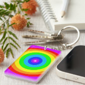 虹の円形デザイン-40686 キーホルダー (正面右)