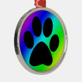 虹の円形犬Paw.png メタルオーナメント (右)