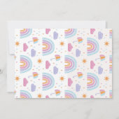 虹の写真 誕生日 パステル 招待状 (裏面)