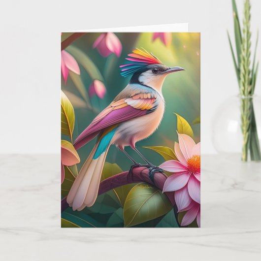 虹の冠を戴くカケス幻想の鳥 カード (正面)