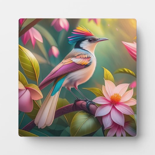 虹の冠を戴くカケス幻想の鳥 フォトプラーク (正面)