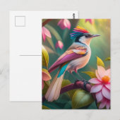虹の冠を戴くカケス幻想の鳥 ポストカード (正面/裏面)