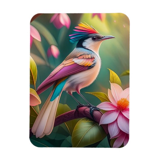 虹の冠を戴くカケス幻想の鳥 マグネット (縦)