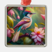 虹の冠を戴くカケス幻想の鳥 メタルオーナメント (正面)