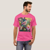 虹の冠を戴くカケス幻想の鳥 Tシャツ (正面フル)