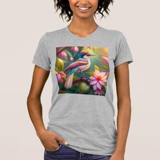 虹の冠を戴くカケス幻想の鳥 Tシャツ (正面)