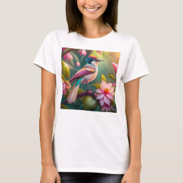 虹の冠を戴くカケス幻想の鳥 Tシャツ