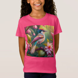 虹の冠を戴くカケス幻想の鳥 Tシャツ