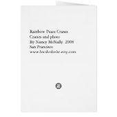 虹の分子の平和クレーン (裏面)