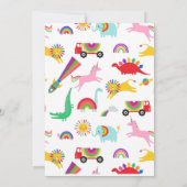 虹の動物の誕生日招待状 招待状 (裏面)