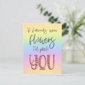 虹の友人の花あなたが選ぶだろう引用文 ポストカード (スタンド正面)