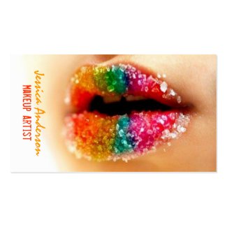 虹の口紅のメーキャップアーティスト ビジネスカード