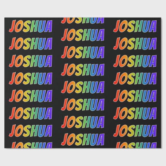 虹の名は「JOSHUA」。おもしろいカラフル& ラッピングペーパー (フラット)