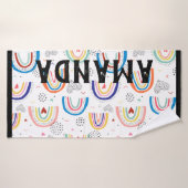 虹の名パーソナライズされた前のバスタオル バスタオル (バスタオル)