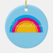 虹の名前のクリスマス セラミックオーナメント (裏面)