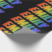 虹の名前 "エミリー";楽しくてカラフル ラッピングペーパー (角)