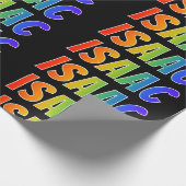 虹の名"アイザック"; おもしろい及びカラフル ラッピングペーパー (角)