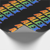 虹の名"アレックス"; おもしろい及びカラフル ラッピングペーパー (角)