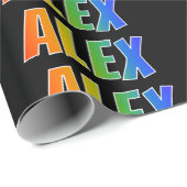 虹の名"アレックス"; おもしろい及びカラフル ラッピングペーパー (ロールコーナー)