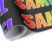 虹の名"サミュエル"; おもしろい及びカラフル ラッピングペーパー (ロールコーナー)