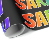 虹の名"サラ"; おもしろい及びカラフル ラッピングペーパー (ロールコーナー)