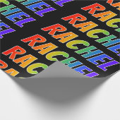 虹の名"レイチェル"; おもしろい及びカラフル ラッピングペーパー (角)