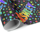 虹の名"ASHLEY" +星 ラッピングペーパー (ロールコーナー)