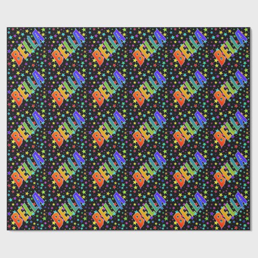 虹の名"BELLA" + 星 ラッピングペーパー (フラット)