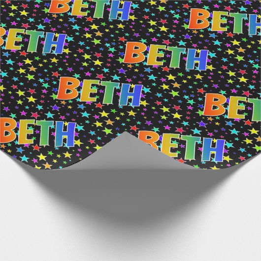 虹の名"BETH" +星 ラッピングペーパー (角)