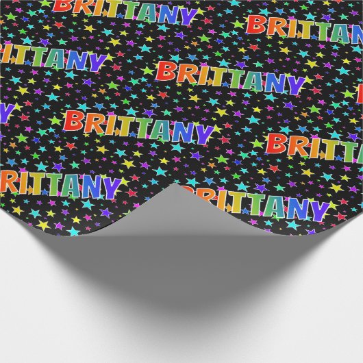 虹の名"BRITTANY" +星 ラッピングペーパー (角)