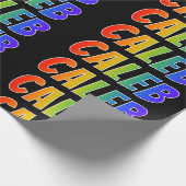 虹の名"CALEB"; おもしろい及びカラフル ラッピングペーパー (角)