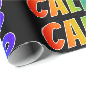 虹の名"CALEB"; おもしろい及びカラフル ラッピングペーパー (ロールコーナー)