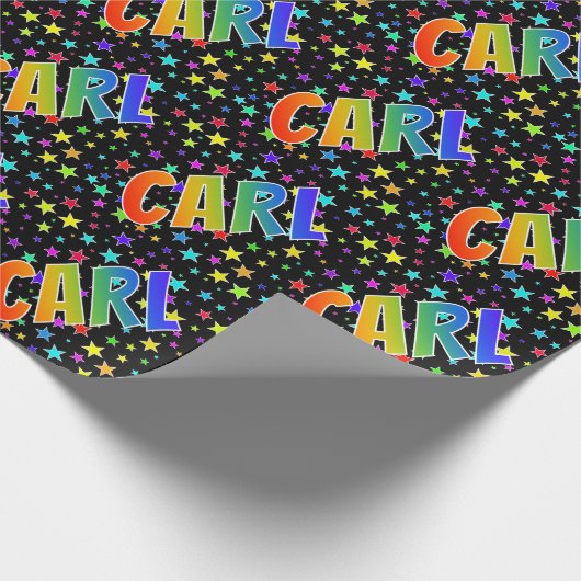 虹の名"CARL" +星 ラッピングペーパー (角)
