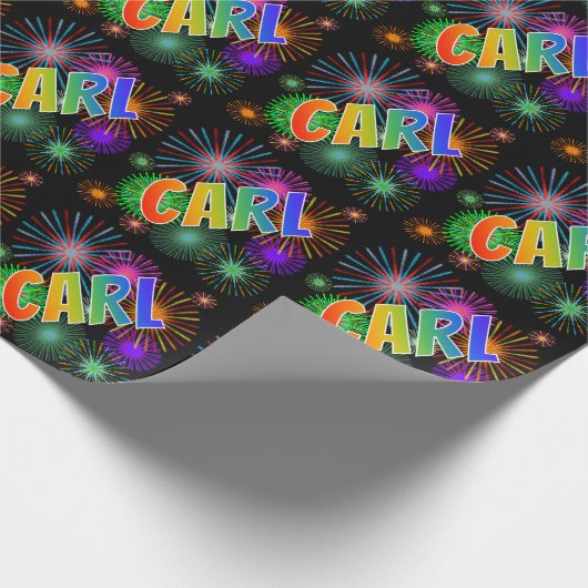 虹の名"CARL" + Fireworks ラッピングペーパー (角)