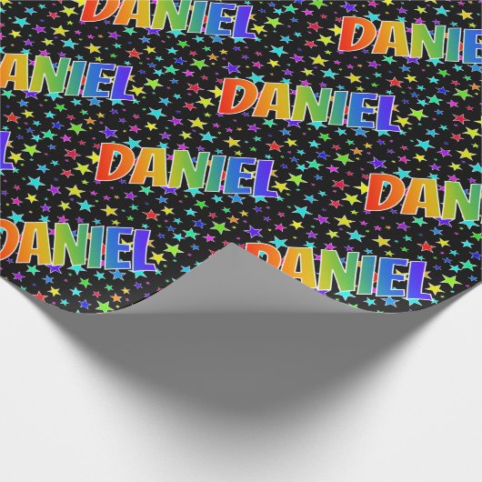 虹の名"DANIEL" +星 ラッピングペーパー (角)