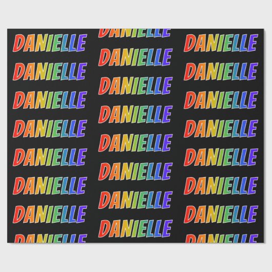 虹の名"DANIELLE"; おもしろい及びカラフル ラッピングペーパー (フラット)