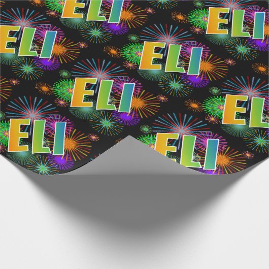 虹の名"ELI" + 花火 ラッピングペーパー (角)