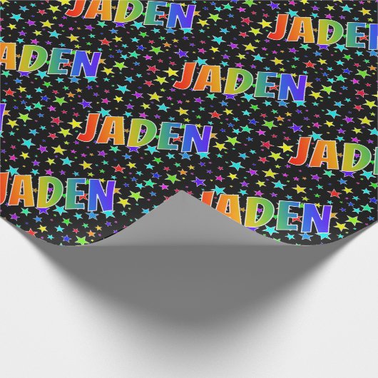 虹の名"JADEN" +星 ラッピングペーパー (角)